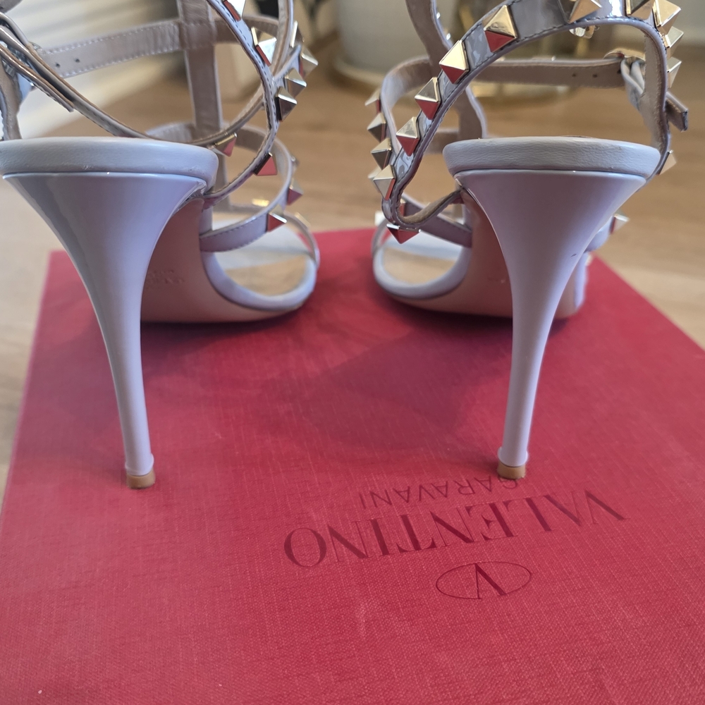 Valentino Garavani Studded Silver Heels - Picture 6 of 9